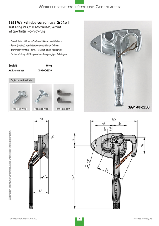 Katalog Winkelhebelverschlüsse und Gegenhalter